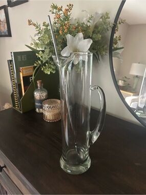 Vintage Clear Glass Martini Pitcher